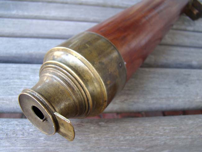 A fine 19th century two-draw mahogany barreled telescope circa 1840 — image 2